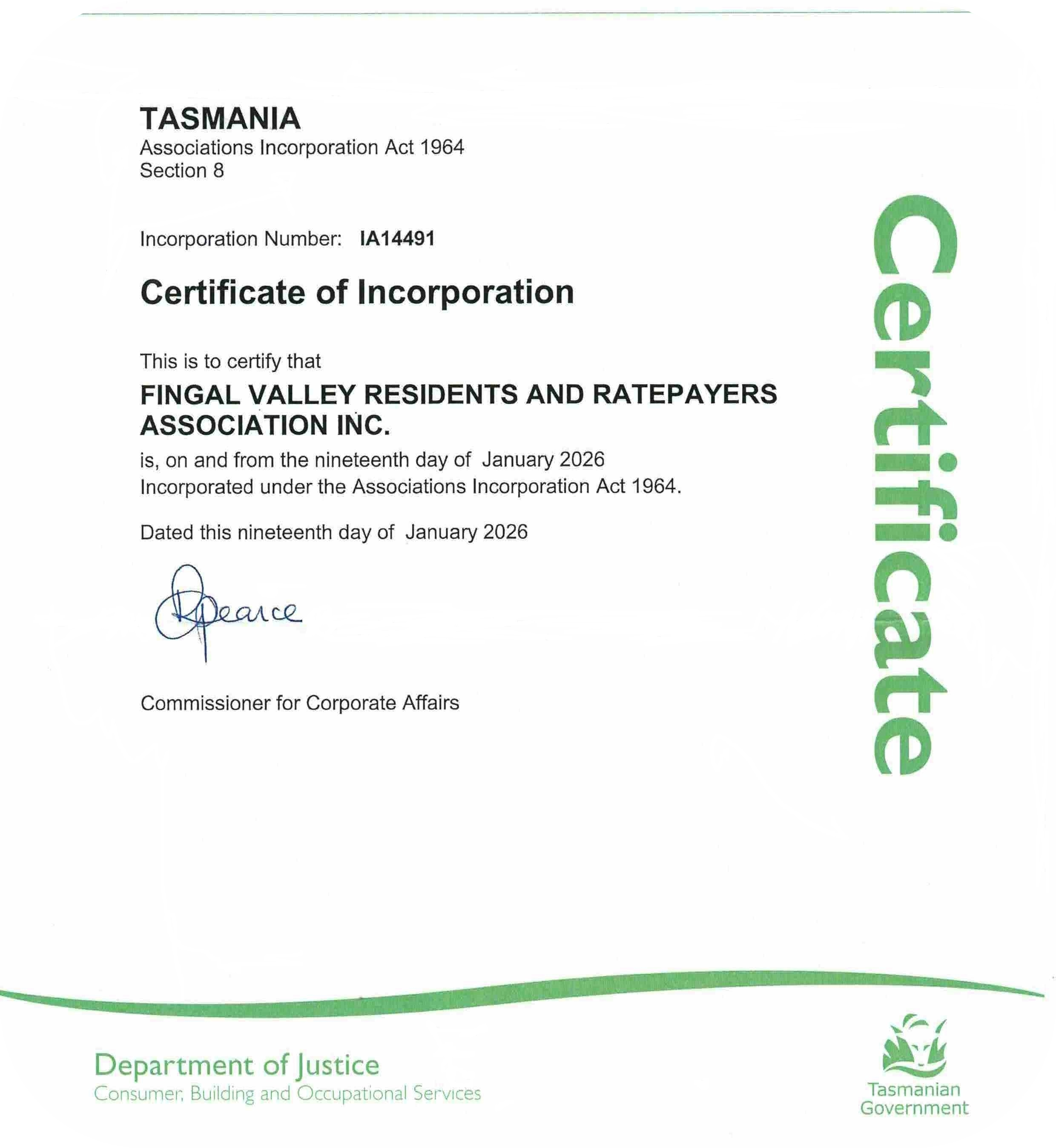 Certificate of Incorporation 2026
